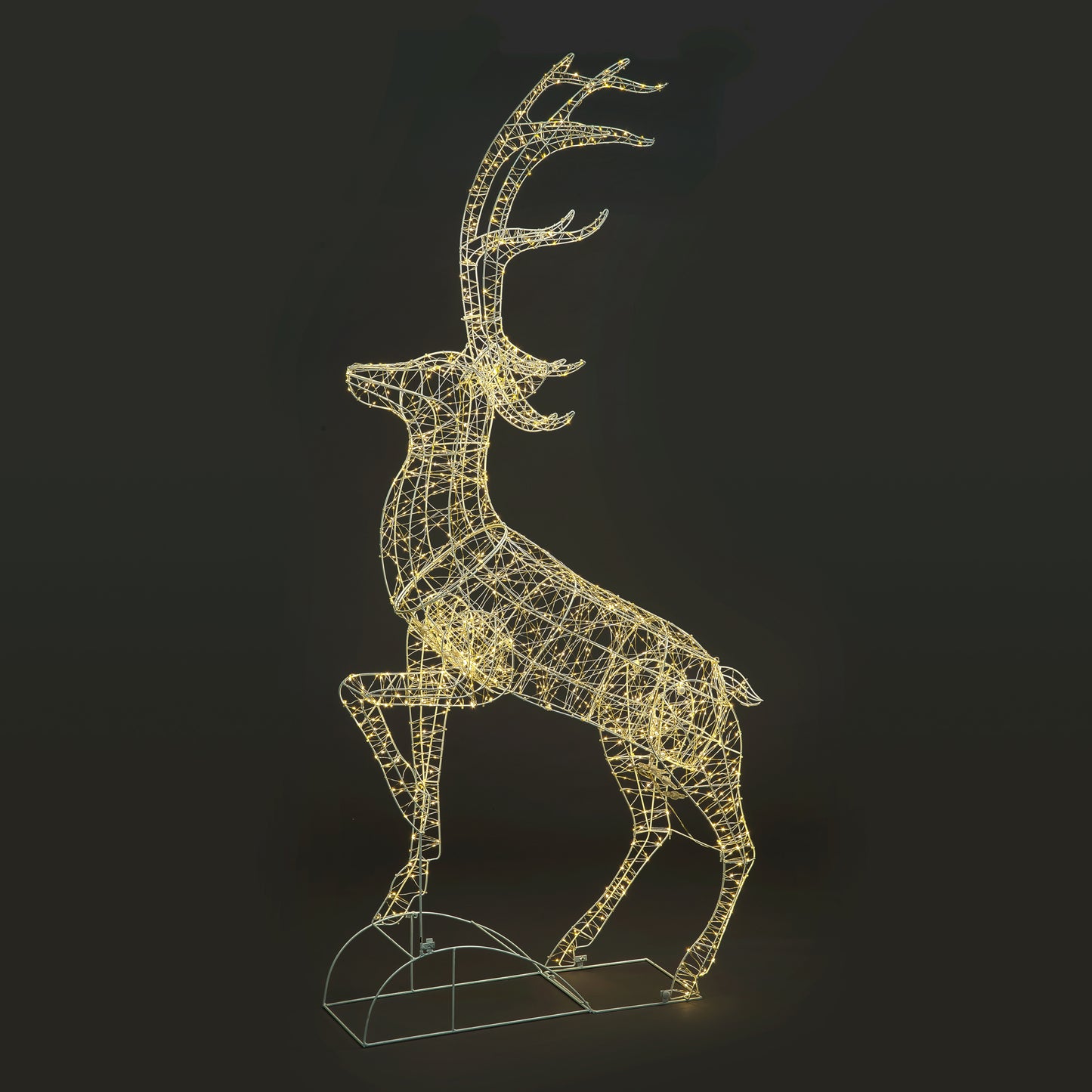 2m Metal Stag with Raised Leg 1500 Warm White Copper Wire Lights