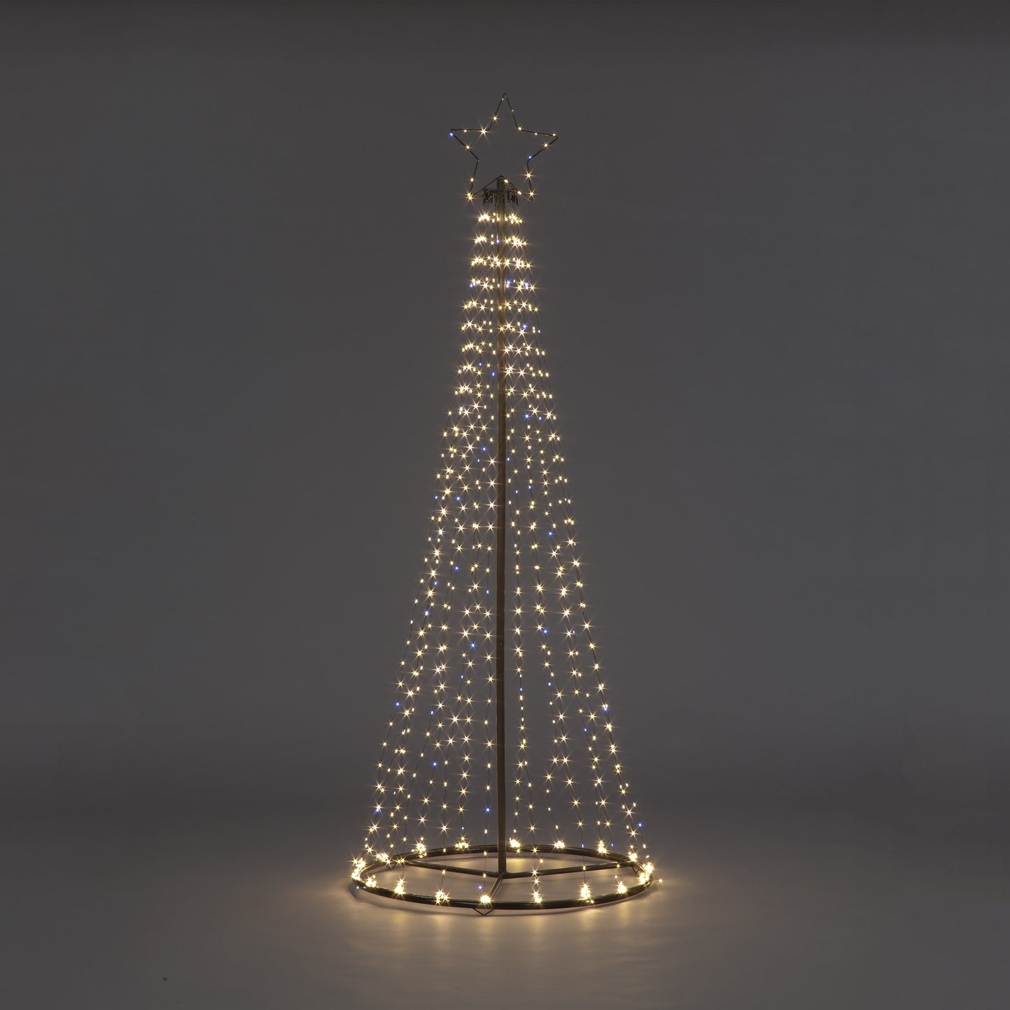 Christmas Maypole Tree with 704 Warm White Flashing and Static LEDs (2.1m)