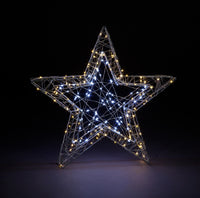 55cm 3D Christmas Iron Star with 240 Warm & Ice White Twinkling LEDs