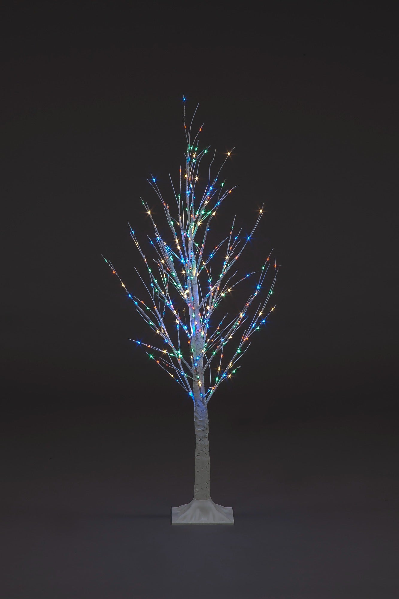 Christmas Birch Tree with 300 Multi coloured LEDs (120cm)