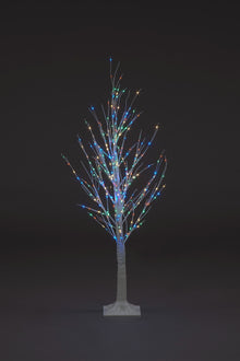 Christmas Birch Tree with 300 Multi coloured LEDs (120cm)