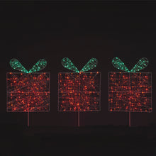 Iron Christmas Parcel Stake with 390 LEDs (Set of 3)