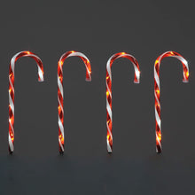 Set of 4 62cm Candy Cane light up Christmas decorations with Timer - Battery operated