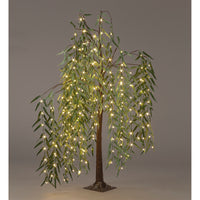 1.5m Green Leaf Willow Tree w/256 Warm White LED Christmas Trees