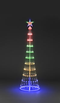180cm Cone Tree  w/220 Multi LEDs 8 Functions Christmas Trees