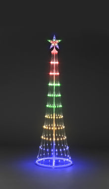 180cm Cone Tree  w/220 Multi LEDs 8 Functions Christmas Trees