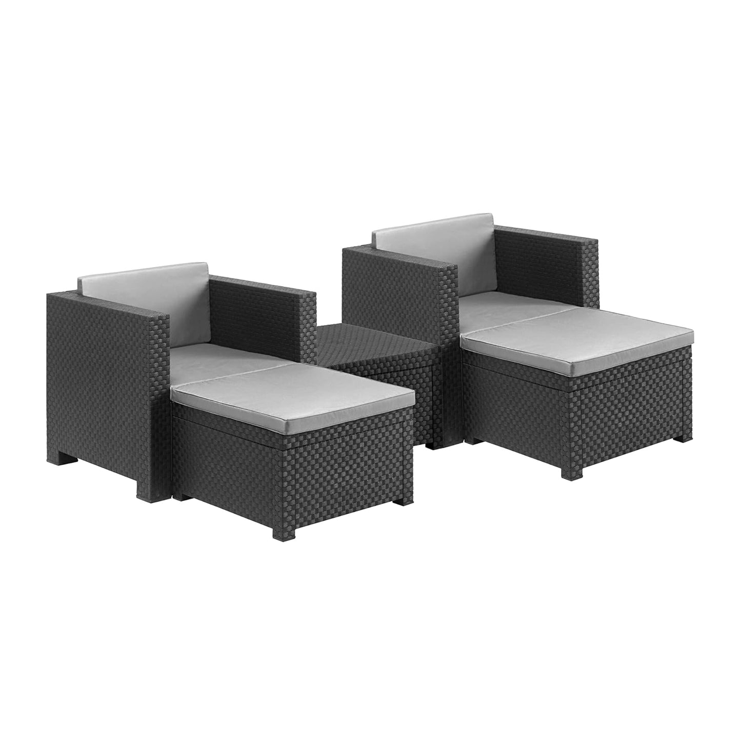 Shaf Sira | Living Room Set Outdoor Garden Furniture 4 Seater | Made in Spain with Recycled Materials - Graphite Colour