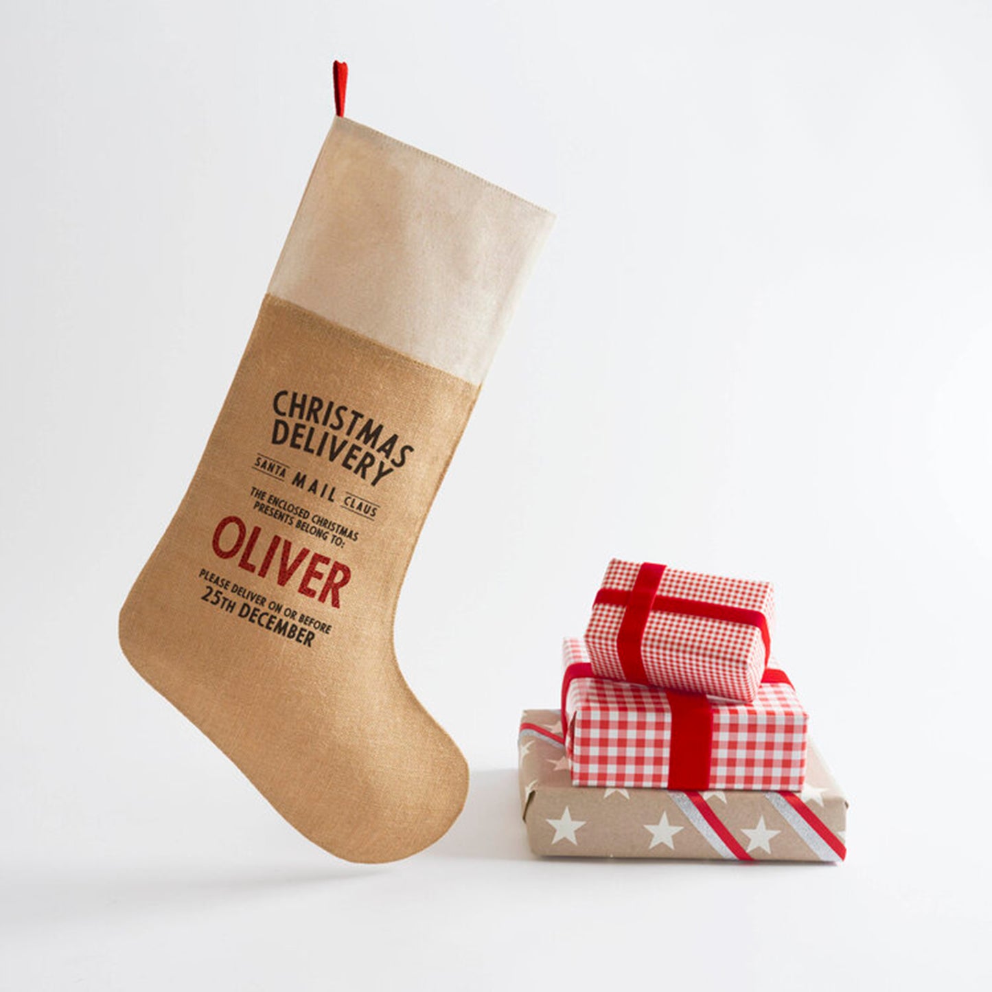 "Make-your-Own" Personalised Hessian Christmas Stocking