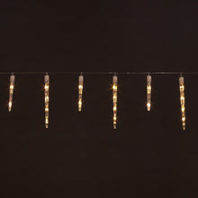 24 Plastic Icicles Chain with 72 Dual Warm White and Multi-Coloured Static LEDS