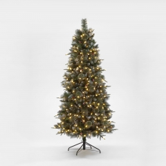 Pre-Lit Minnesota Spruce Mixed PE Hinged Christmas Tree