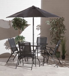 6 Piece New Memphis Steel Dining Collection Black