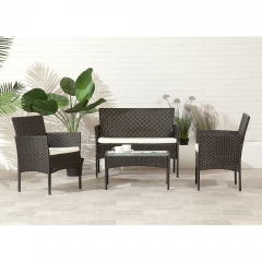 Stylish 4 Seat Sofa Outdoor Rattan Garden Furniture Lounge Set